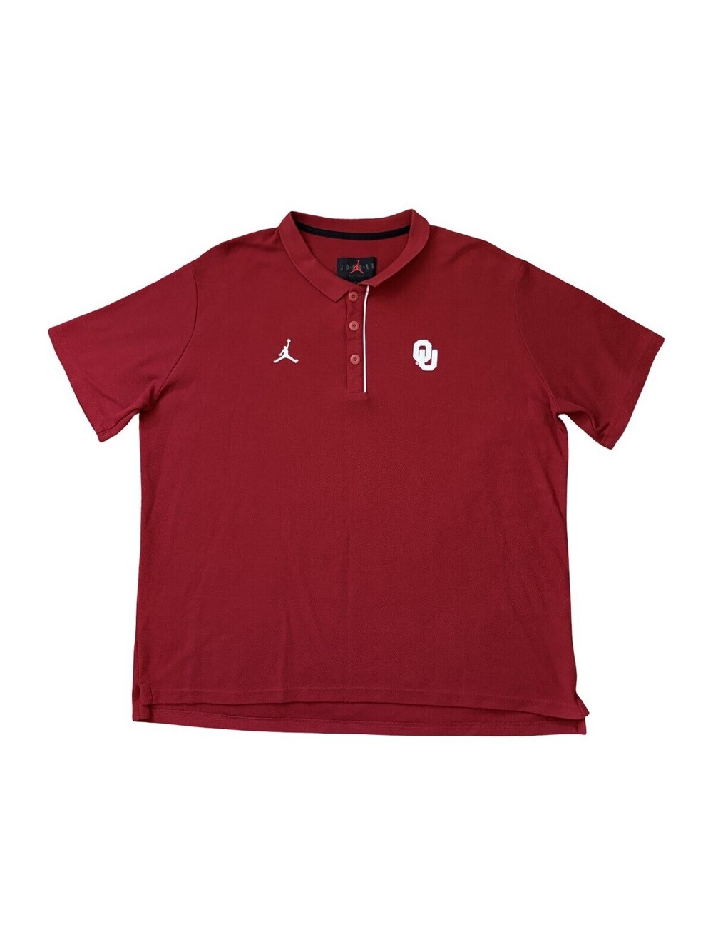 Jordan Oklahoma Sooners OU Jumpman Polo Shirt Men’s Size XL Red Rayon Blend